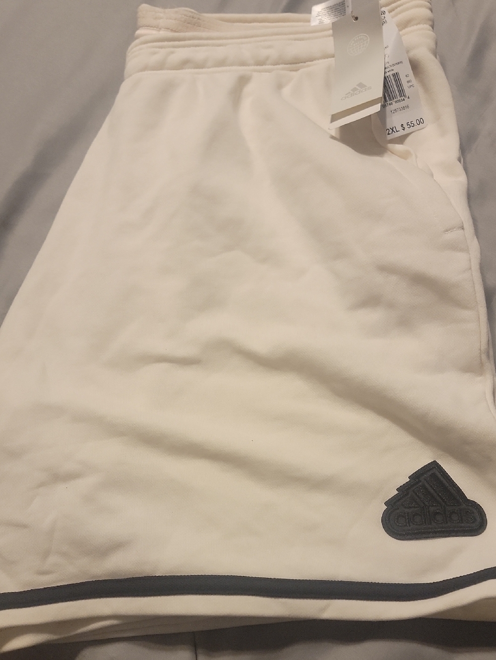 adidas Off-White Shorts with Black Trim